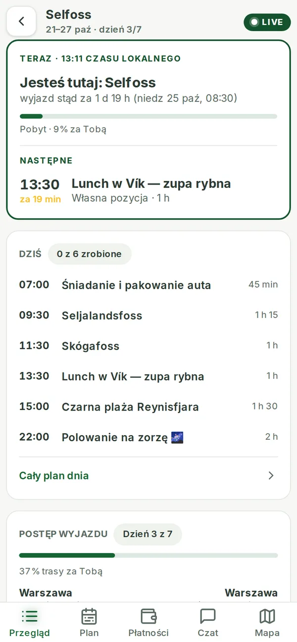 Tryb LIVE w podróży